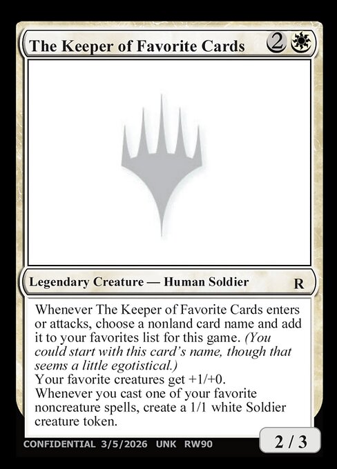 The Keeper of Favorite Cards
